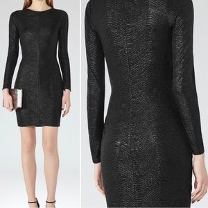 REISS black metallic party dress - size 2